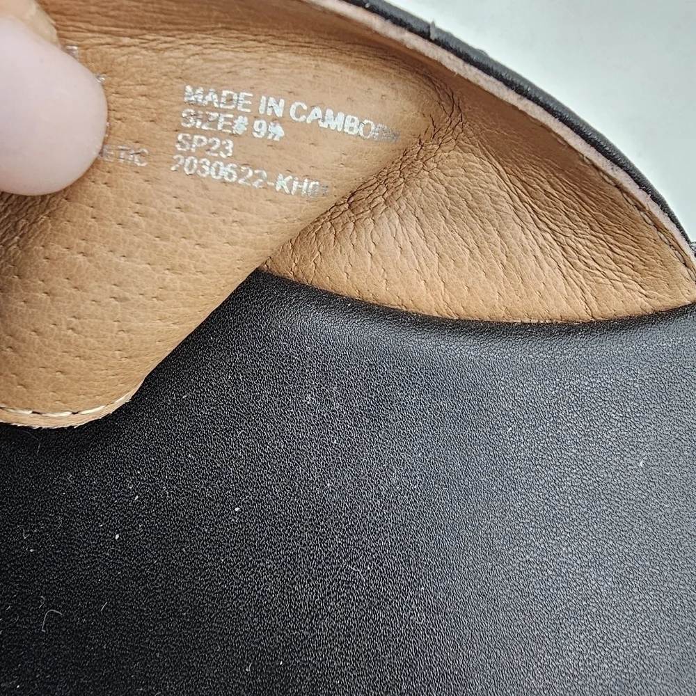 Madewell Women's size 9.5 The Alina Platform leather Sandal in True Black
